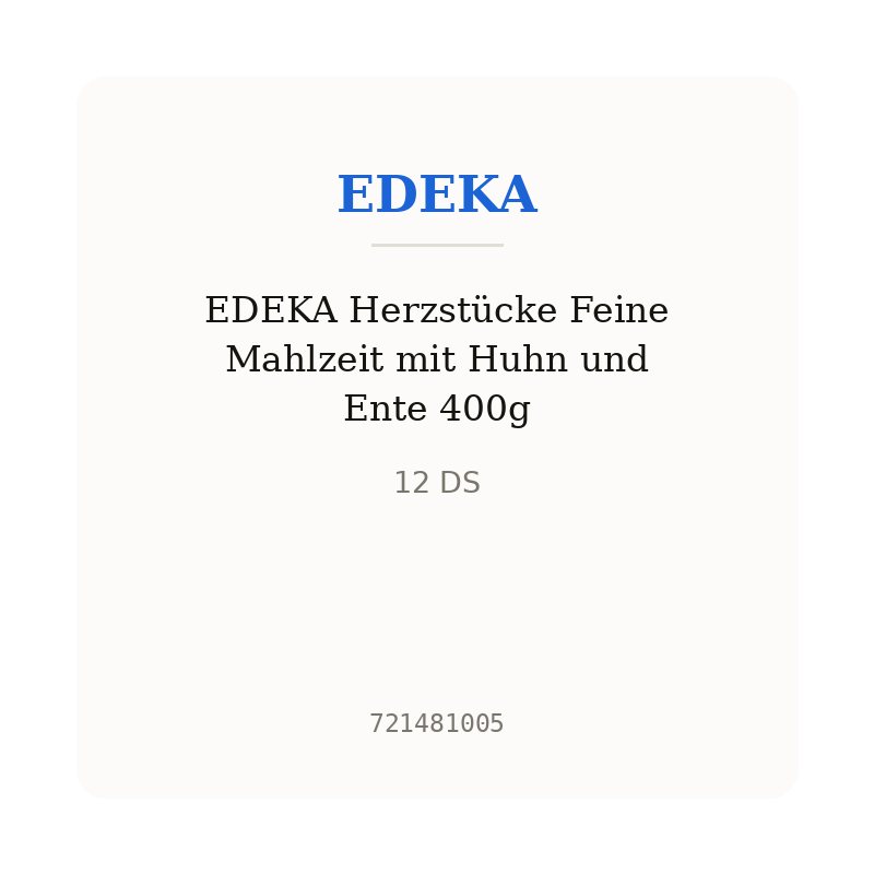 EDEKA Herzstücke Feine Mahlzeit mit Huhn und Ente 400g
