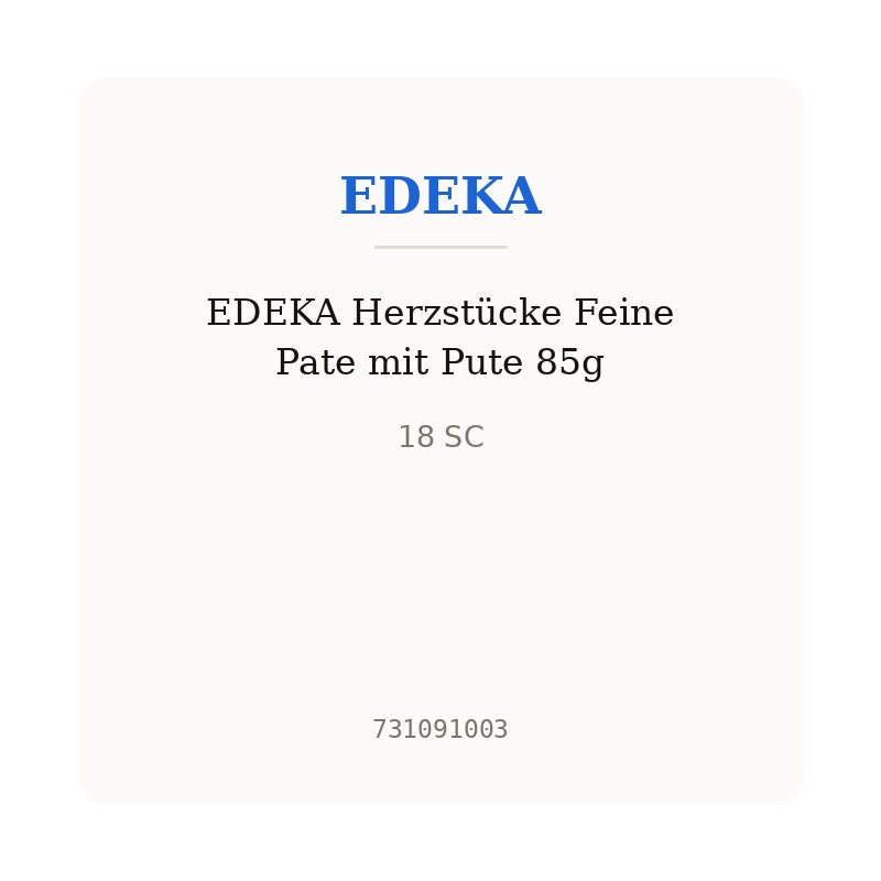 EDEKA Herzstücke Feine Pate mit Pute 85g