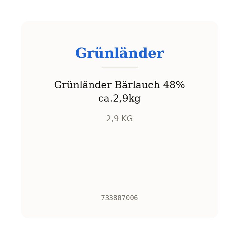 Grünländer Bärlauch 48% ca.2,9kg