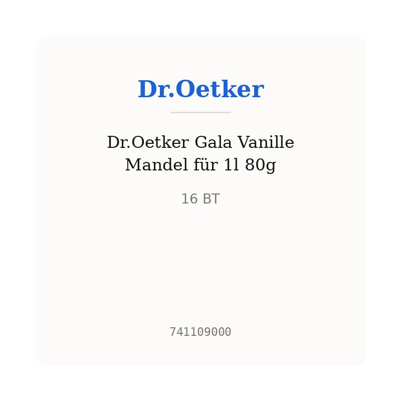 Dr.Oetker Gala Vanille Mandel für 1l 80g