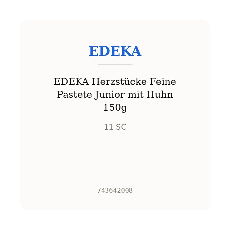 EDEKA Herzstücke Feine Pastete Junior mit Huhn 150g
