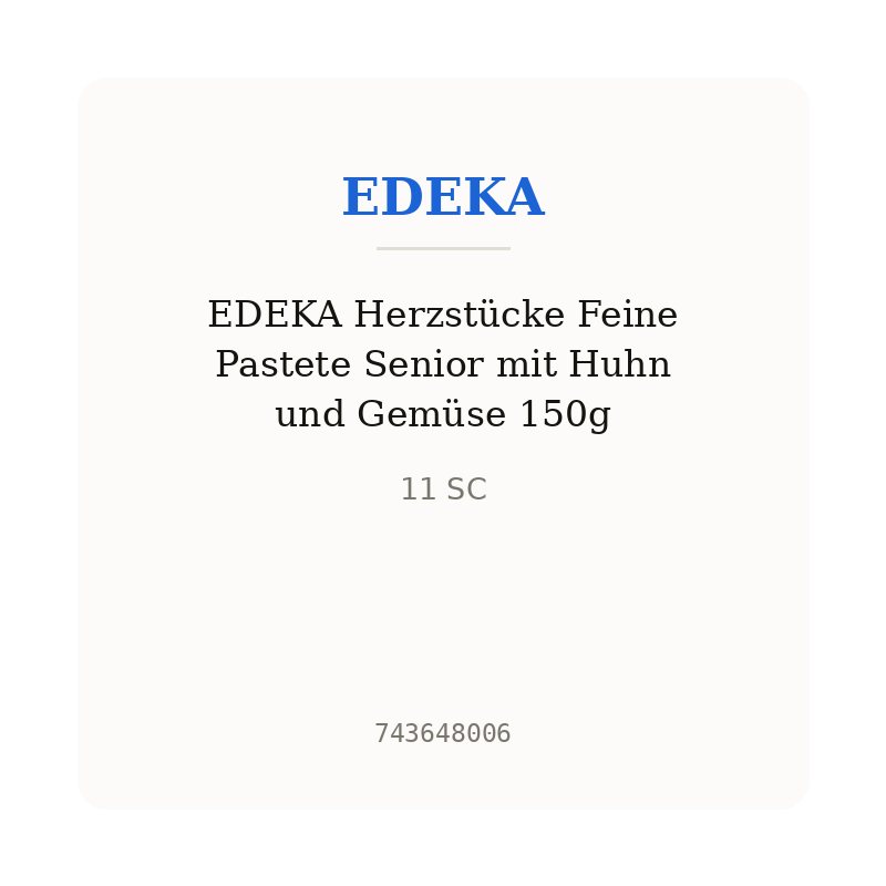 EDEKA Herzstücke Feine Pastete Senior mit Huhn und Gemüse 150g