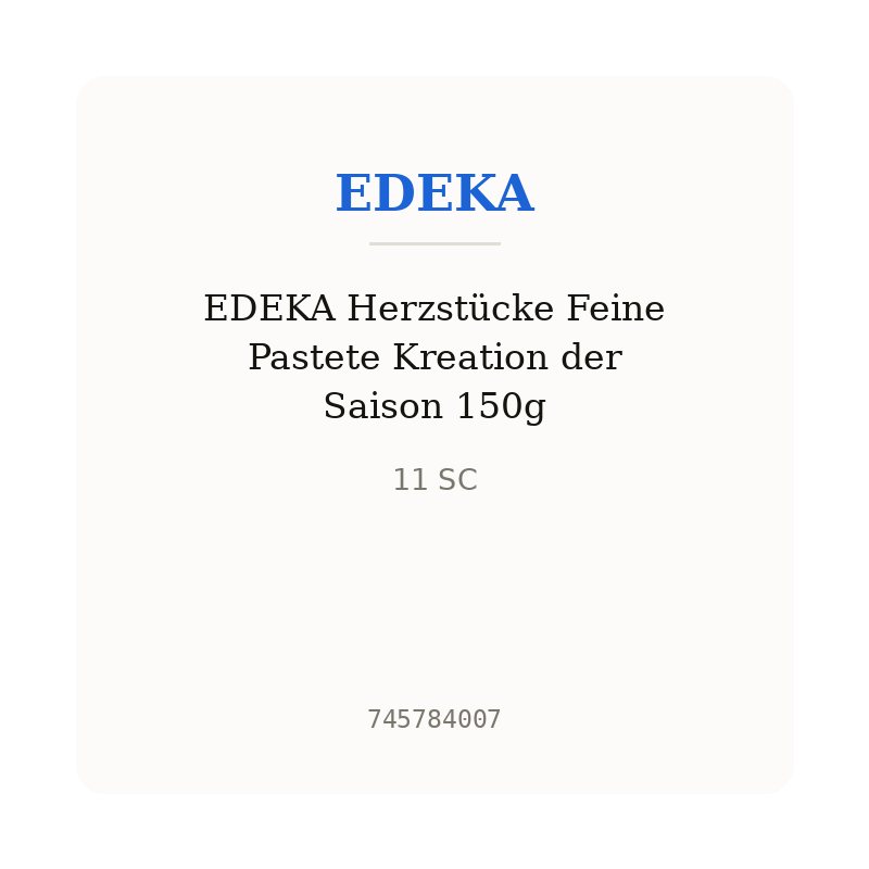 EDEKA Herzstücke Feine Pastete Kreation der Saison 150g