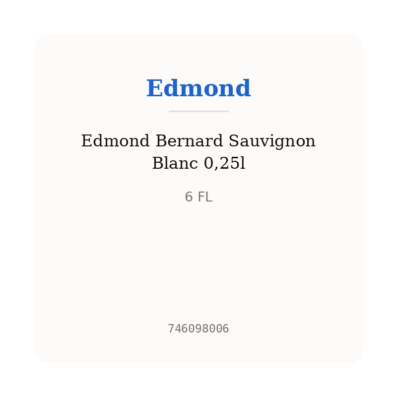 Edmond Bernard Sauvignon Blanc 0,25l