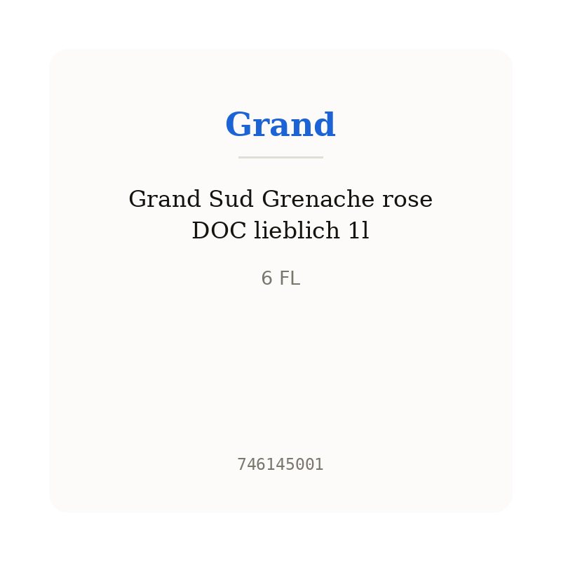 Grand Sud Grenache rose DOC lieblich 1l