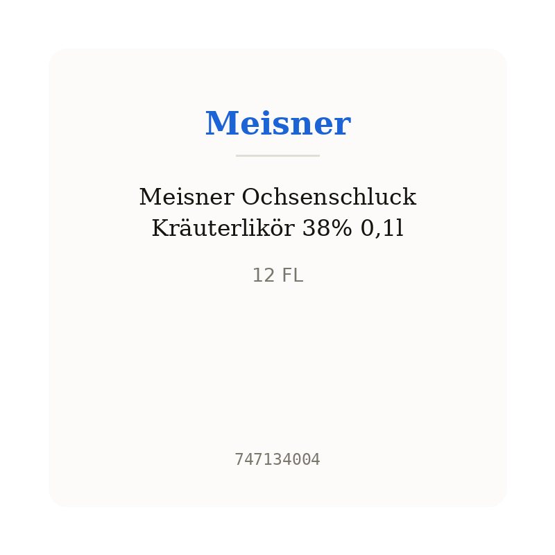 Meisner Ochsenschluck Kräuterlikör 38% 0,1l