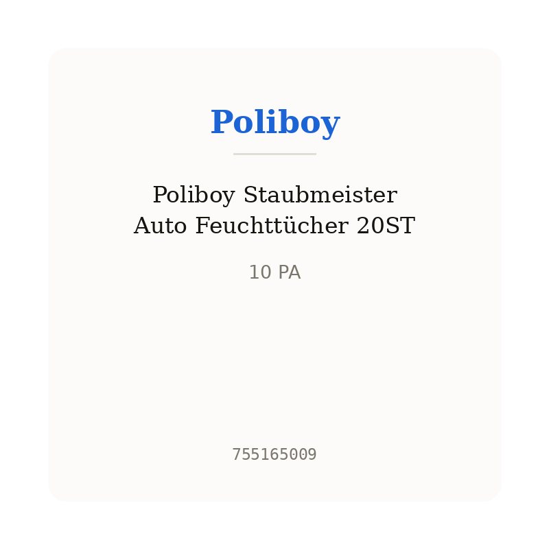 Poliboy Staubmeister Auto Feuchttücher 20ST