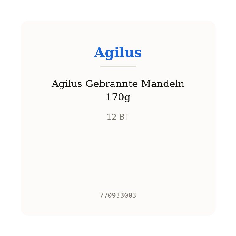 Agilus Gebrannte Mandeln 170g