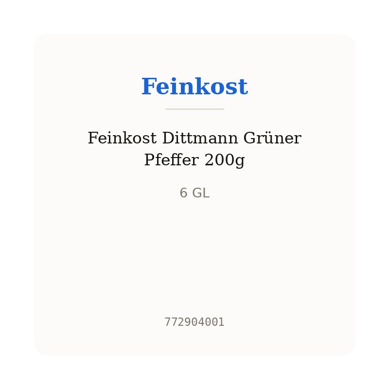 Feinkost Dittmann Grüner Pfeffer 200g