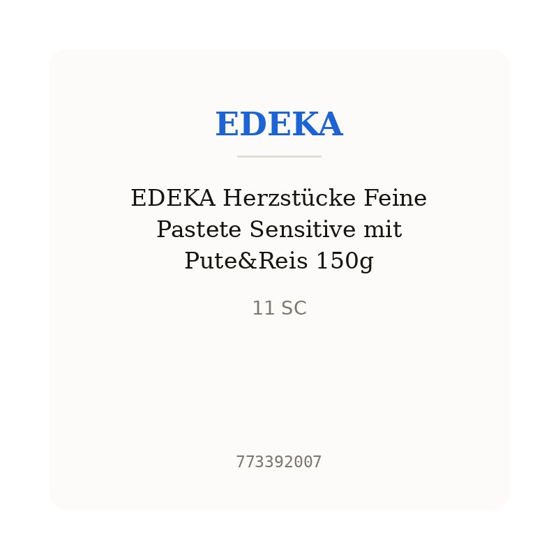 EDEKA Herzstücke Feine Pastete Sensitive mit Pute&Reis 150g