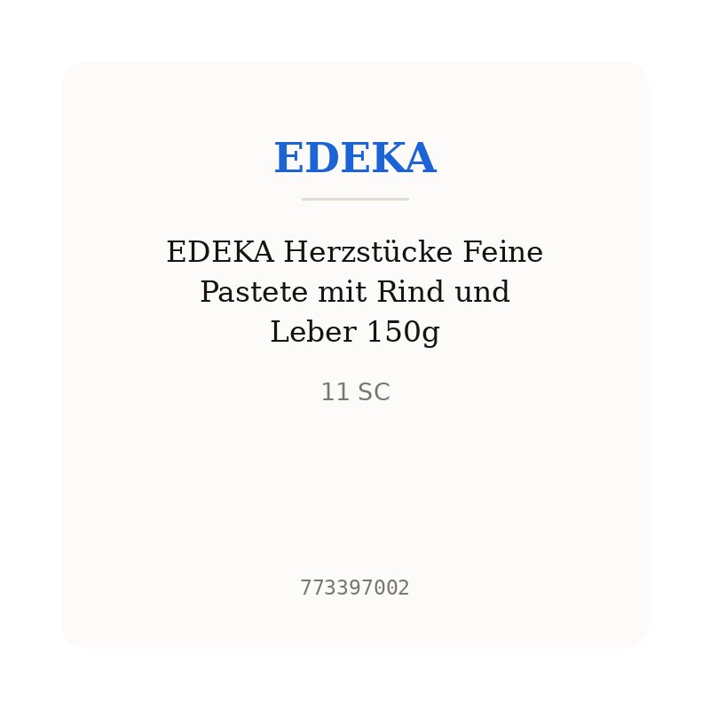 EDEKA Herzstücke Feine Pastete mit Rind und Leber 150g