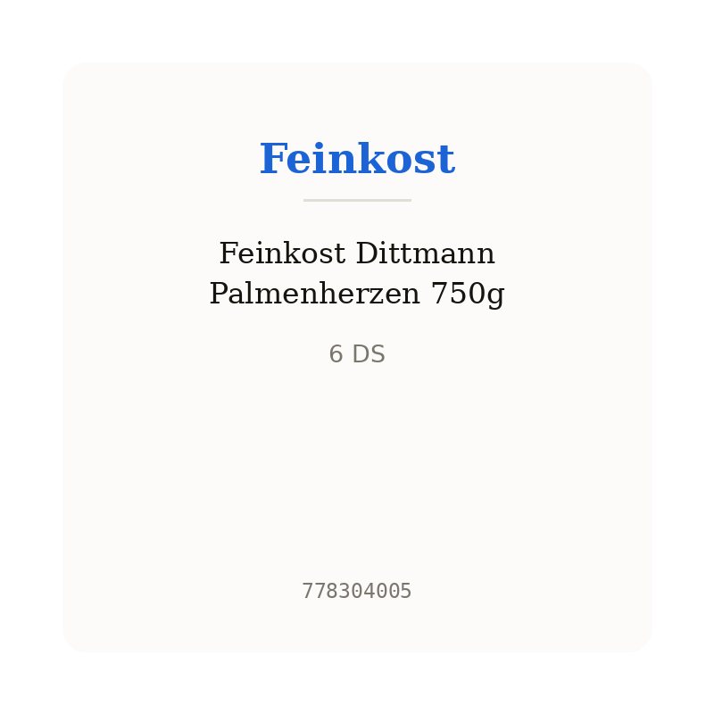 Feinkost Dittmann Palmenherzen 750g