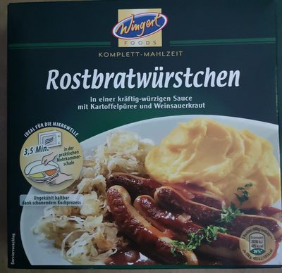 Wingert Foods Rostbratwürstchen mit Kartoffelpüree und Weinsauerkraut 480g