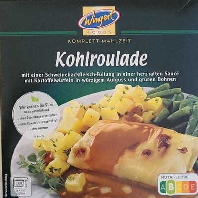 Wingert Foods Kohlroulade in feinwürziger Sauce mit Kartoffelwürfeln und grünen Bohnen 480g