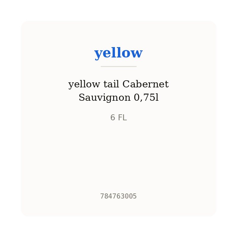 yellow tail Cabernet Sauvignon 0,75l