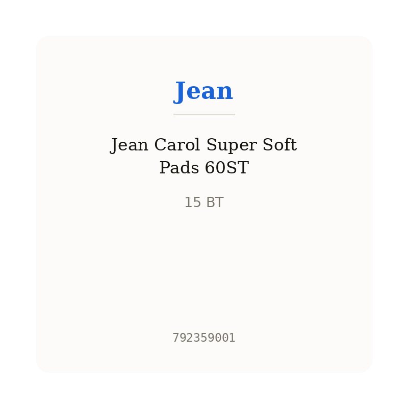 Jean Carol Super Soft Pads 60ST