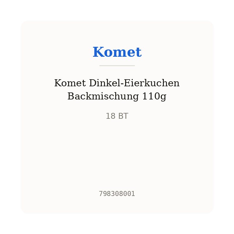 Komet Dinkel-Eierkuchen Backmischung 110g
