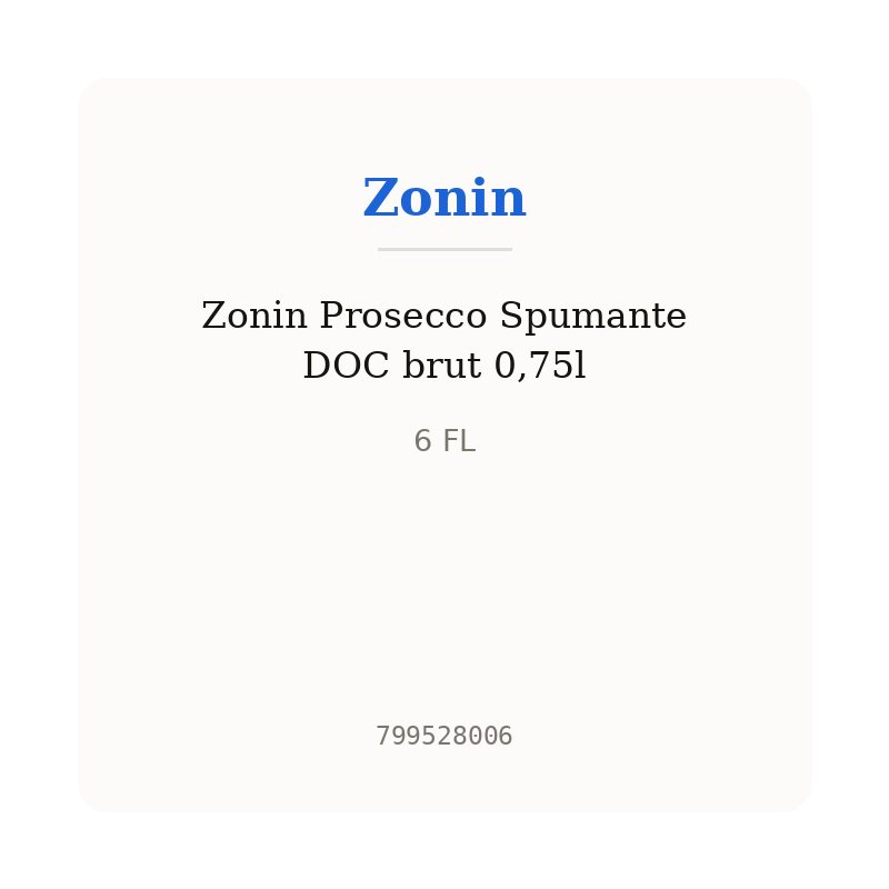 Zonin Prosecco Spumante DOC brut 0,75l