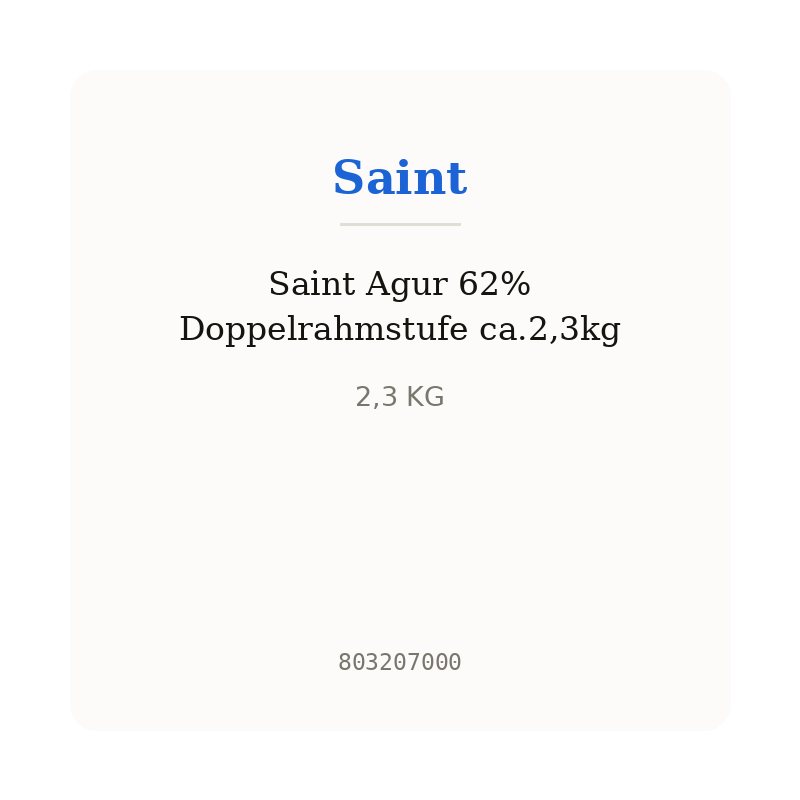 Saint Agur 62% Doppelrahmstufe ca.2,3kg