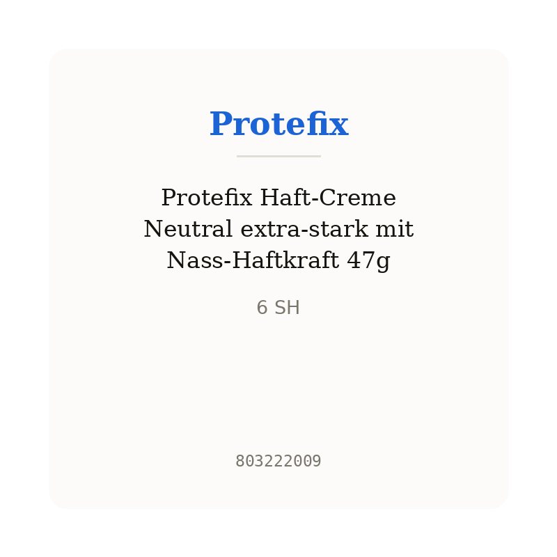 Protefix Haft-Creme Neutral extra-stark mit Nass-Haftkraft 47g