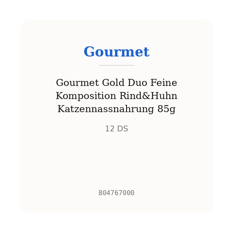 Gourmet Gold Duo Feine Komposition Rind&Huhn Katzennassnahrung 85g