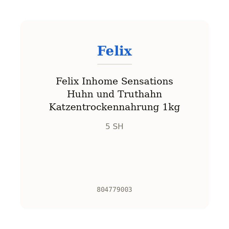 Felix Inhome Sensations Huhn und Truthahn Katzentrockennahrung 1kg