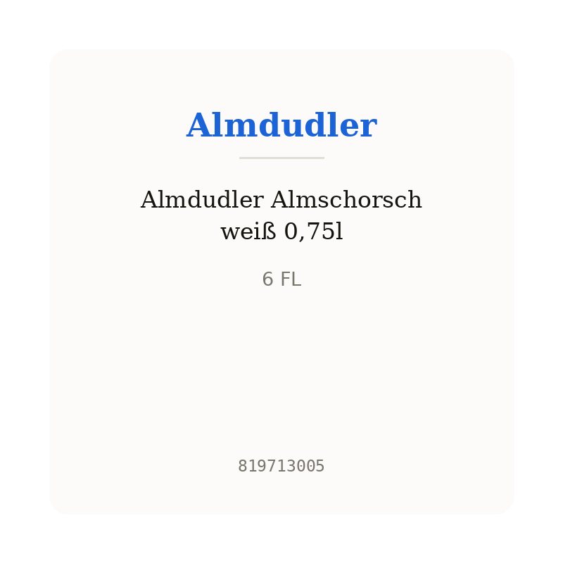 Almdudler Almschorsch weiß 0,75l