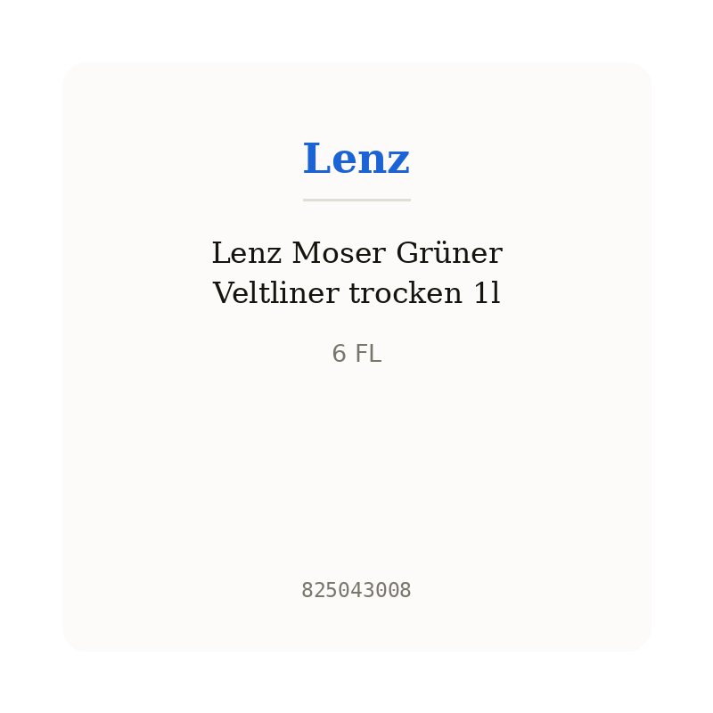Lenz Moser Grüner Veltliner trocken 1l