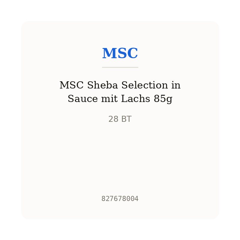 MSC Sheba Selection in Sauce mit Lachs 85g