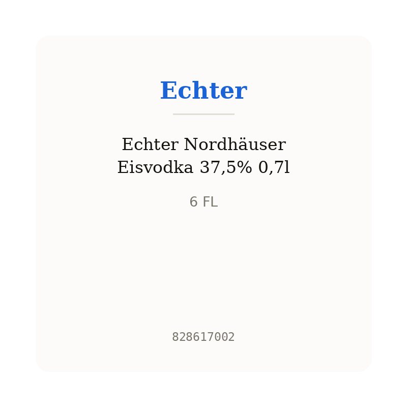 Echter Nordhäuser Eisvodka 37,5% 0,7l