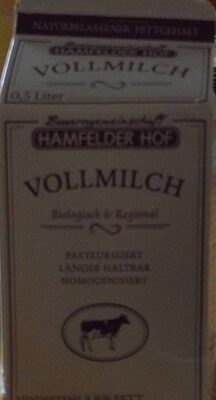 Bio Hamfelder Hof Vollmilch 3,8% 0,5l