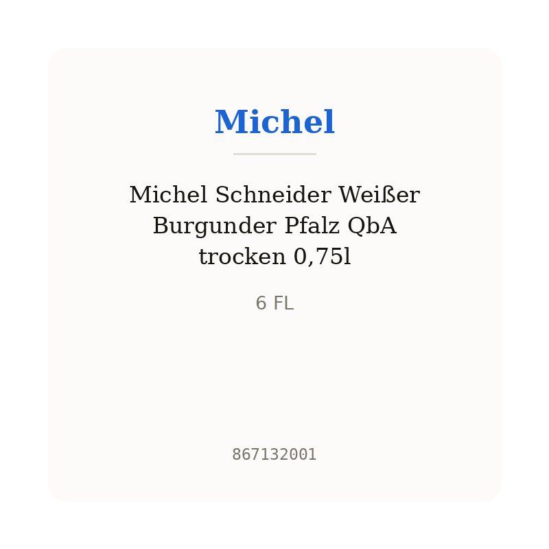 Michel Schneider Weißer Burgunder Pfalz QbA trocken 0,75l
