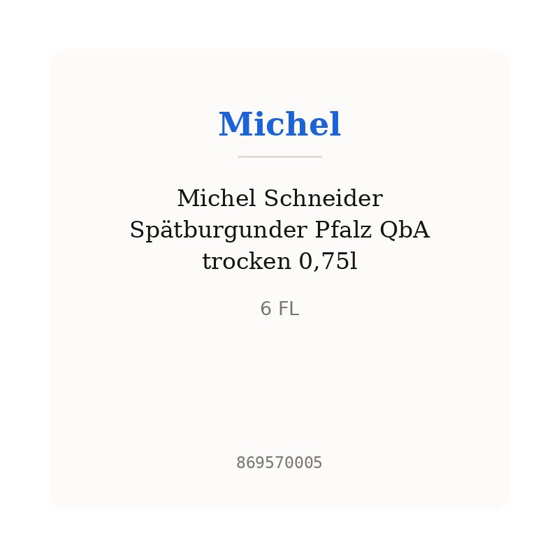 Michel Schneider Spätburgunder Pfalz QbA trocken 0,75l