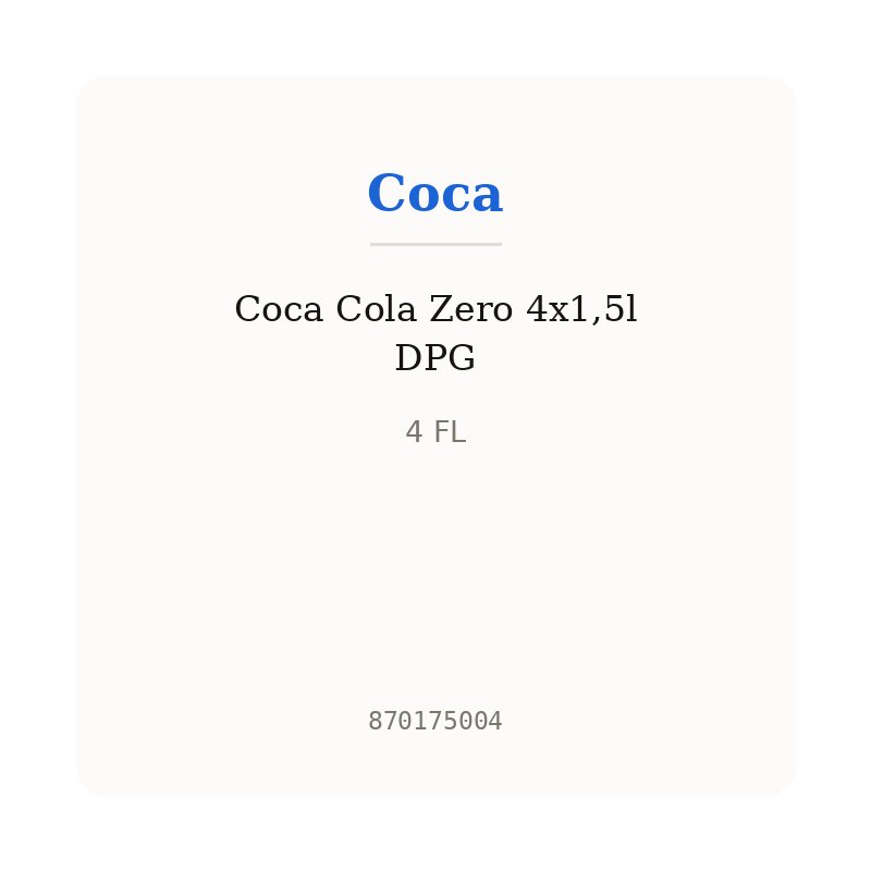 Coca Cola Zero 4x1,5l DPG