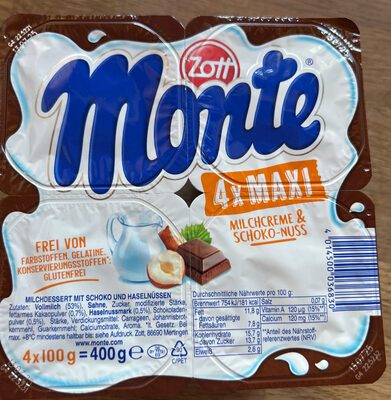 Zott Monte Maxi Schoko 4x100g