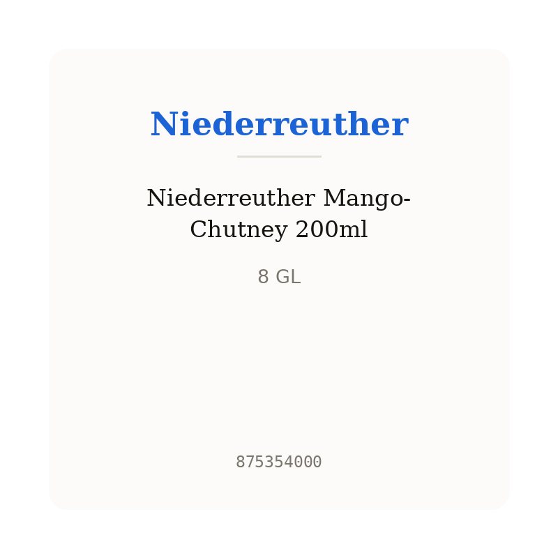 Niederreuther Mango-Chutney 200ml