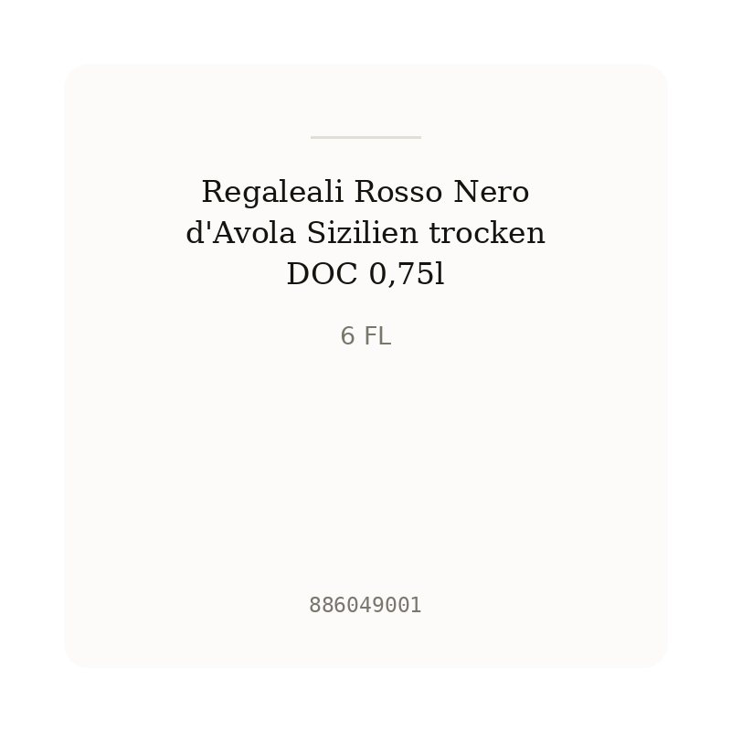 Regaleali Rosso Nero d'Avola Sizilien trocken DOC 0,75l