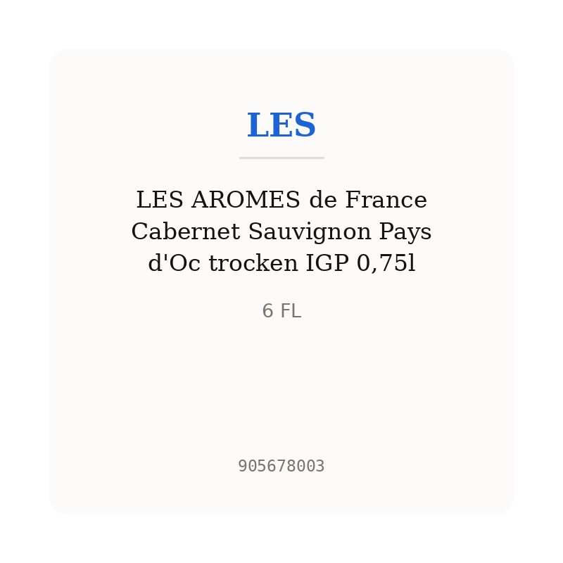 LES AROMES de France Cabernet Sauvignon Pays d'Oc trocken IGP 0,75l