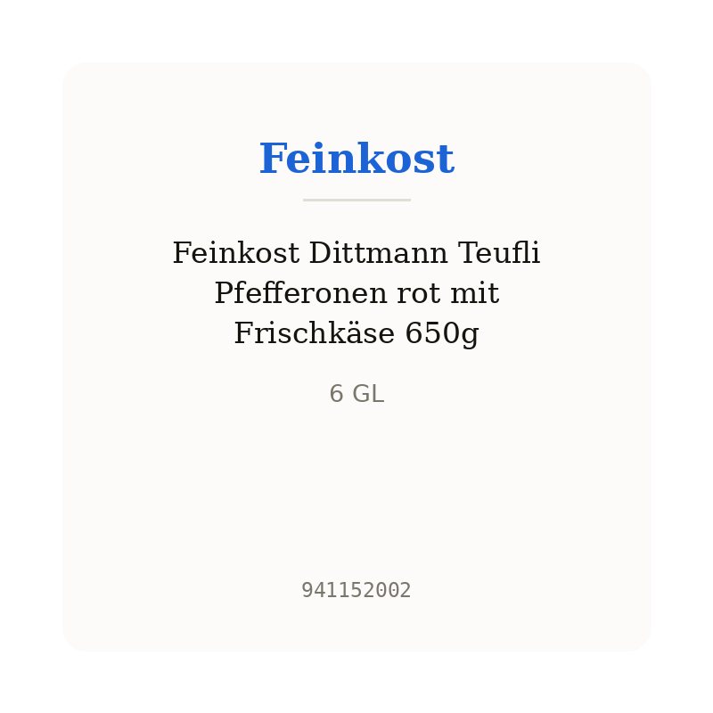 Feinkost Dittmann Teufli Pfefferonen rot mit Frischkäse 650g