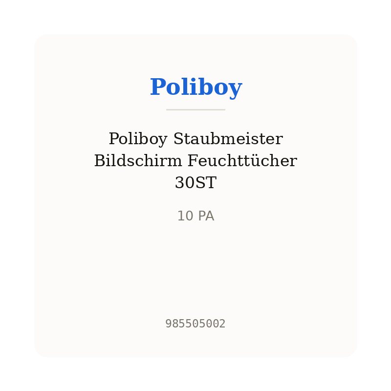 Poliboy Staubmeister Bildschirm Feuchttücher 30ST